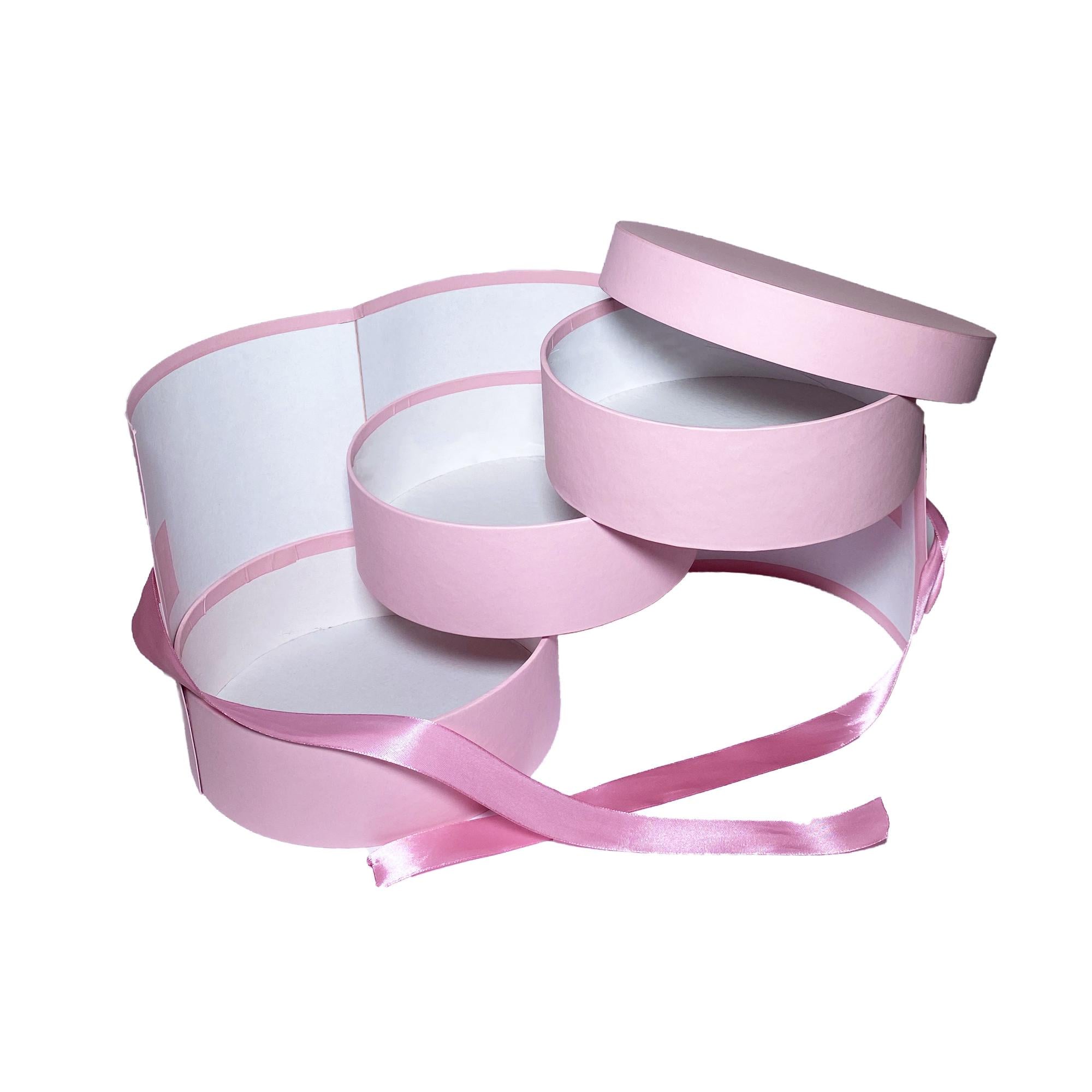 Коробка трехуровневая Perfectbox цилиндрическая матовая 21х21х21 см Розовый (2121318)