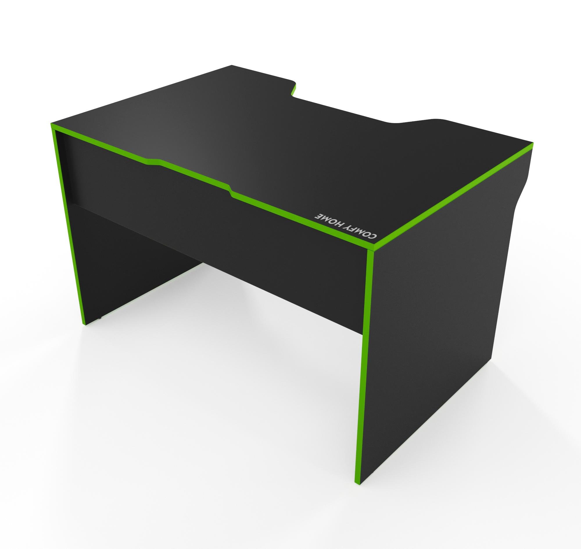 Стол геймерский Zeus Comfy-Home Lyu Kan ламинированная ДСП Черный/Лайм (45759)