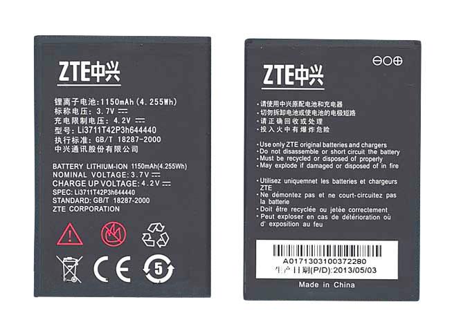 Аккумулятор для смартфона ZTE Li3711T42P3h644440 U793 3,7V 1150 mAh 4,25 Wh Black