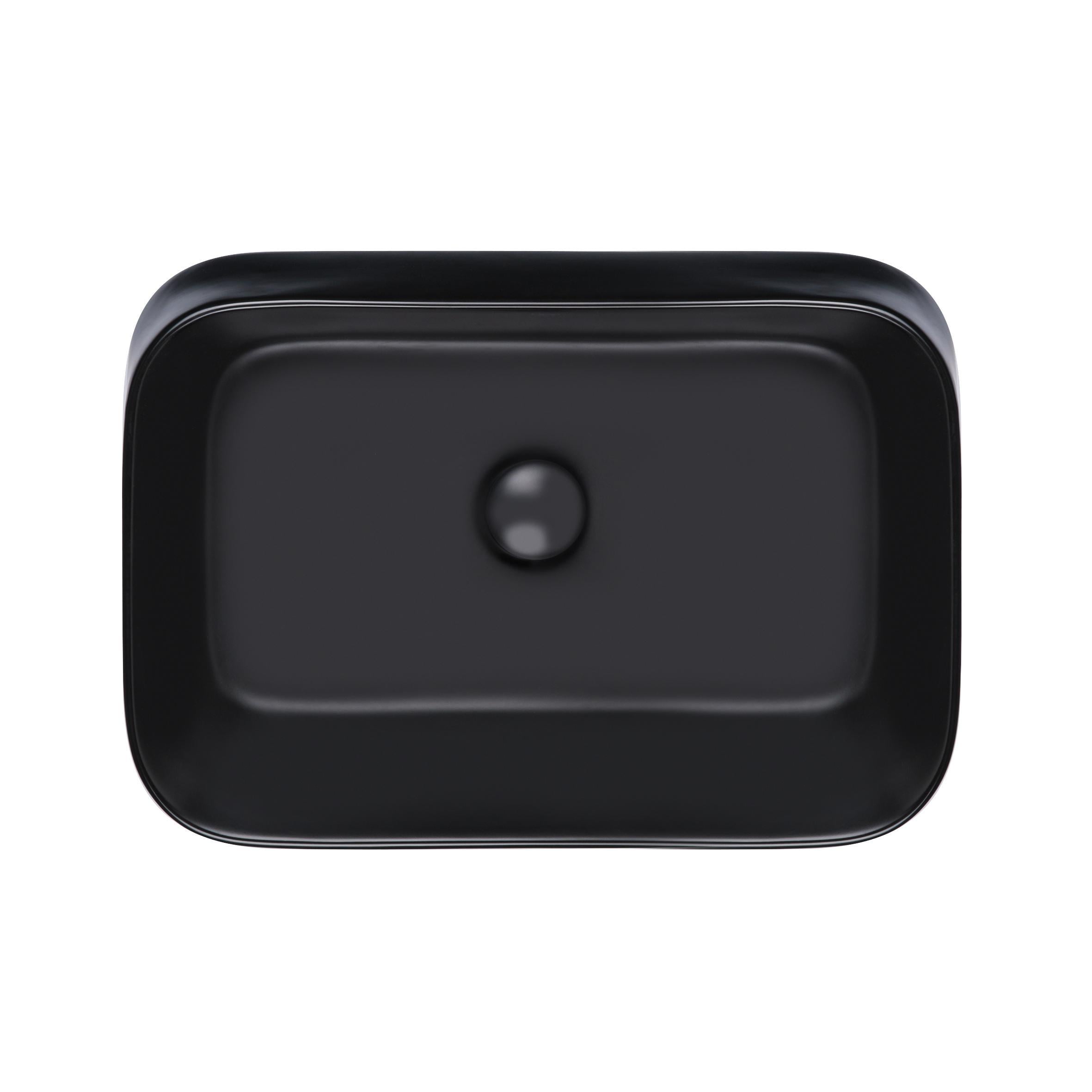 Раковина-чаша Qtap Scorpio с донным клапаном 550х390х120 мм Black matt (QT14112243MB)