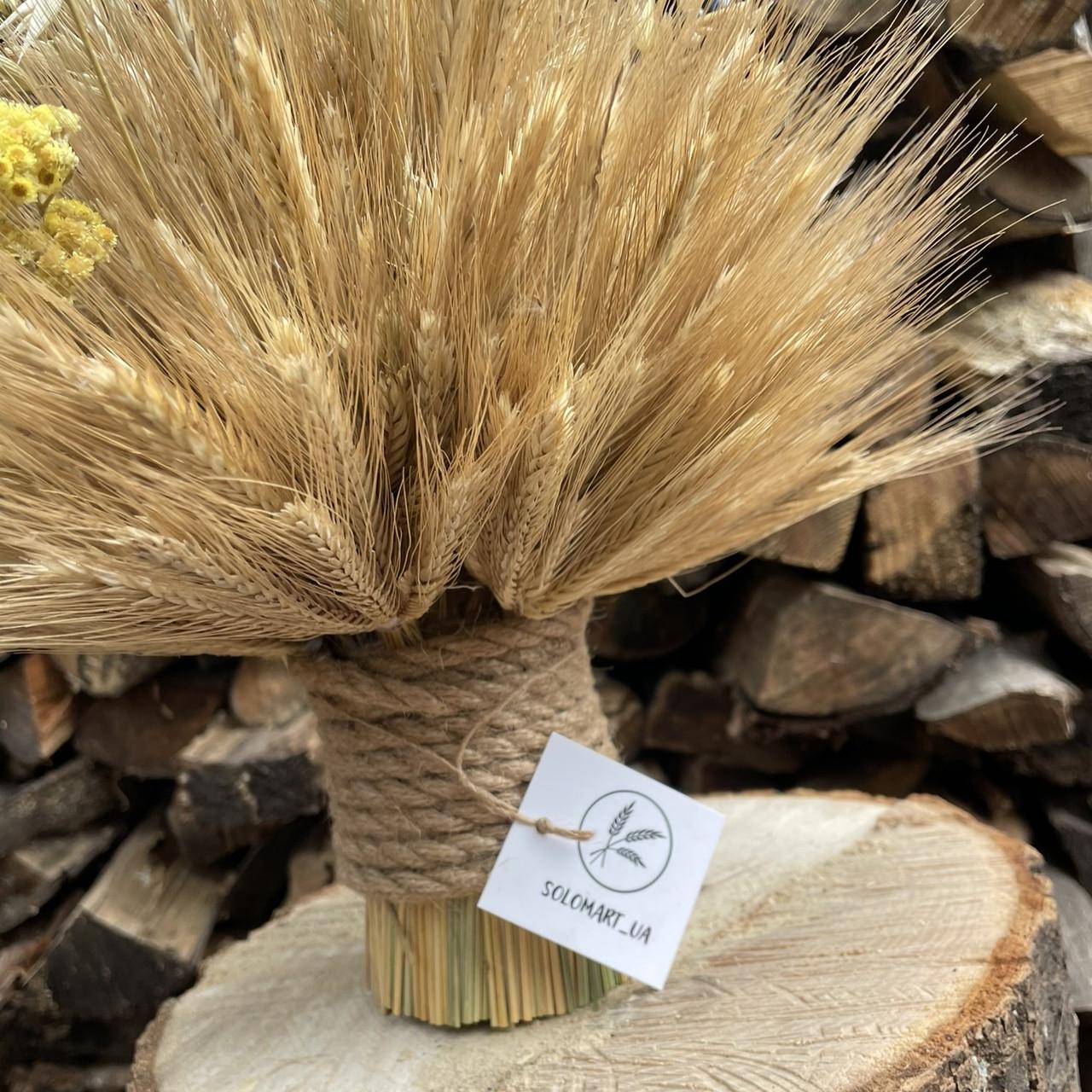 Рождественский дидух из колосьев и льна с сухоцветами 20 см Синий/Желтый (1971891879) - фото 2 Рождественский дидух из колосьев и льна с сухоцветами 20 см Синий/Желтый (1971891879) - фото 2