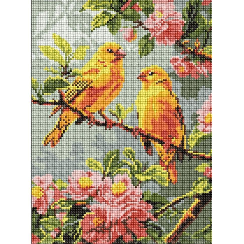 Алмазна мозаїка Ideyka Весняні канарки 30x40 см (AMO8164)