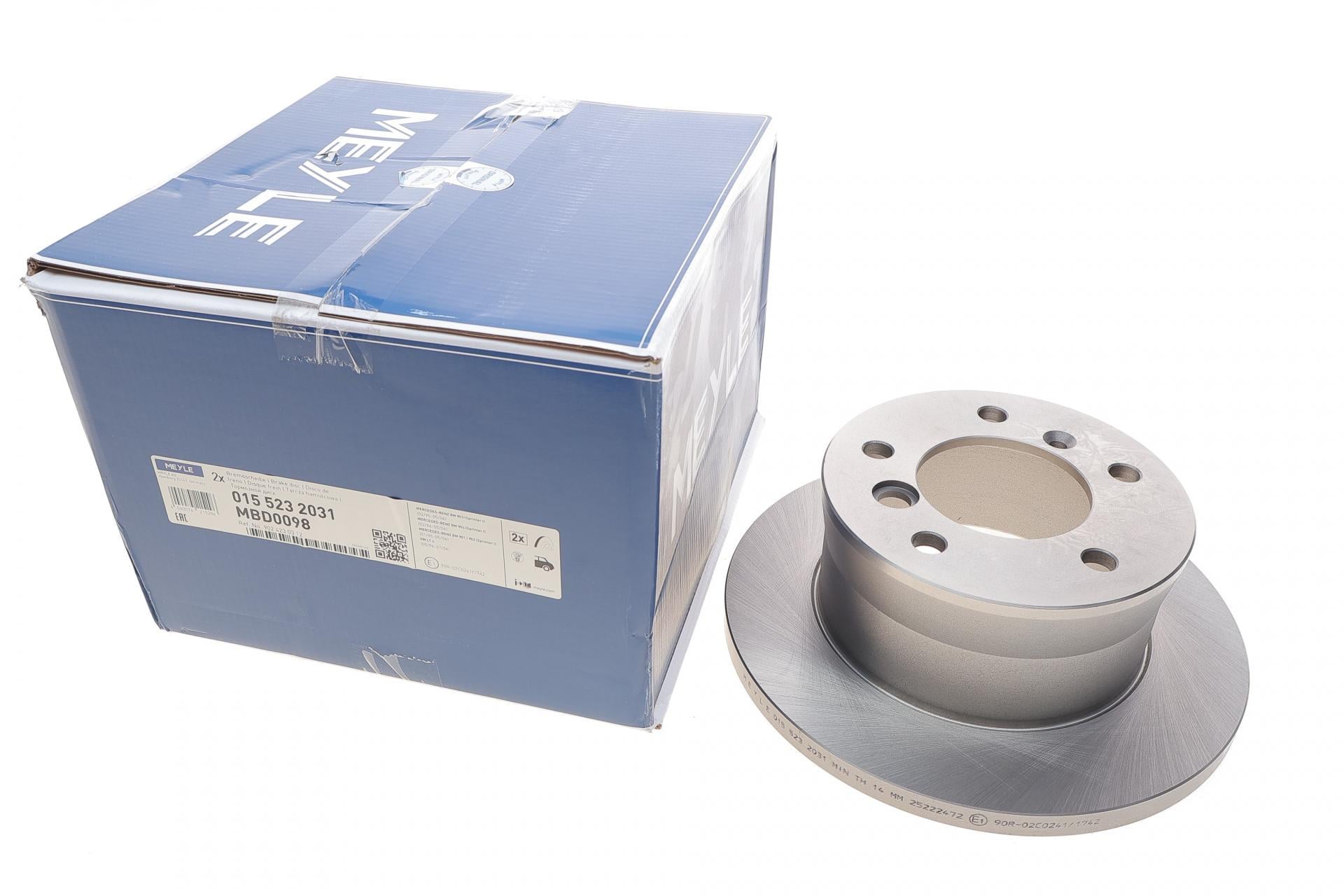 Диск тормозной задний Meyle для Mercedes Sprinter 308-316CDI 96- 272x16 мм (015 523 2031)