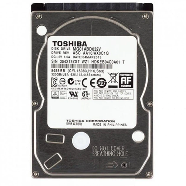 Жесткий диск HDD 2,5" 320Gb Toshiba MQ01ABD032V 320Gb Sata II 8MB 5400RPM (33358731)