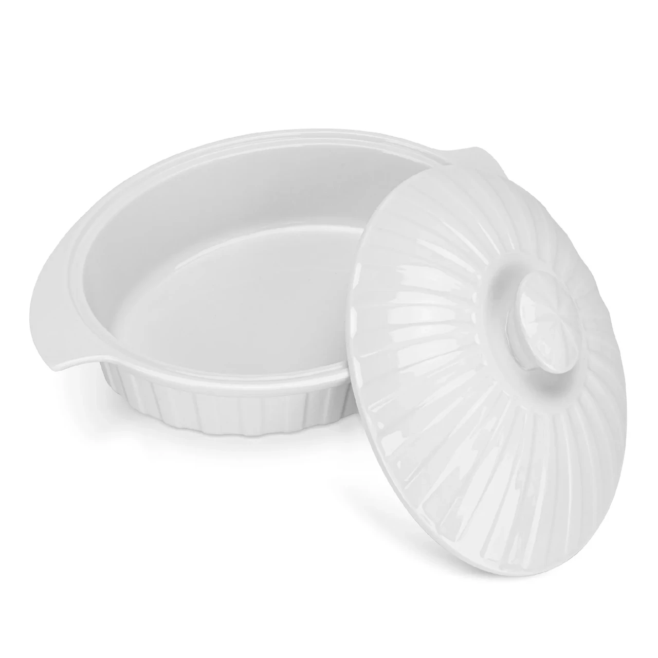 Форма овальная для запекания Fissman Horeca 23,5x21x7,5 см 1600 мл из фарфора (14174) - фото 3