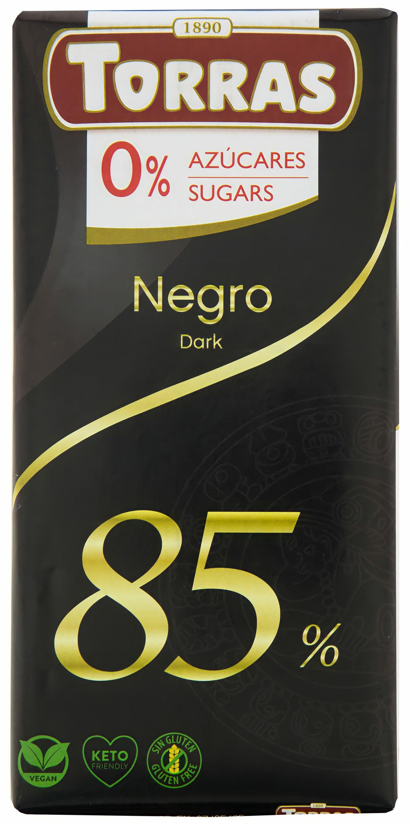 Шоколад чорний 85% без цукру Torras 585 Negro Dark 75 г (13343391)