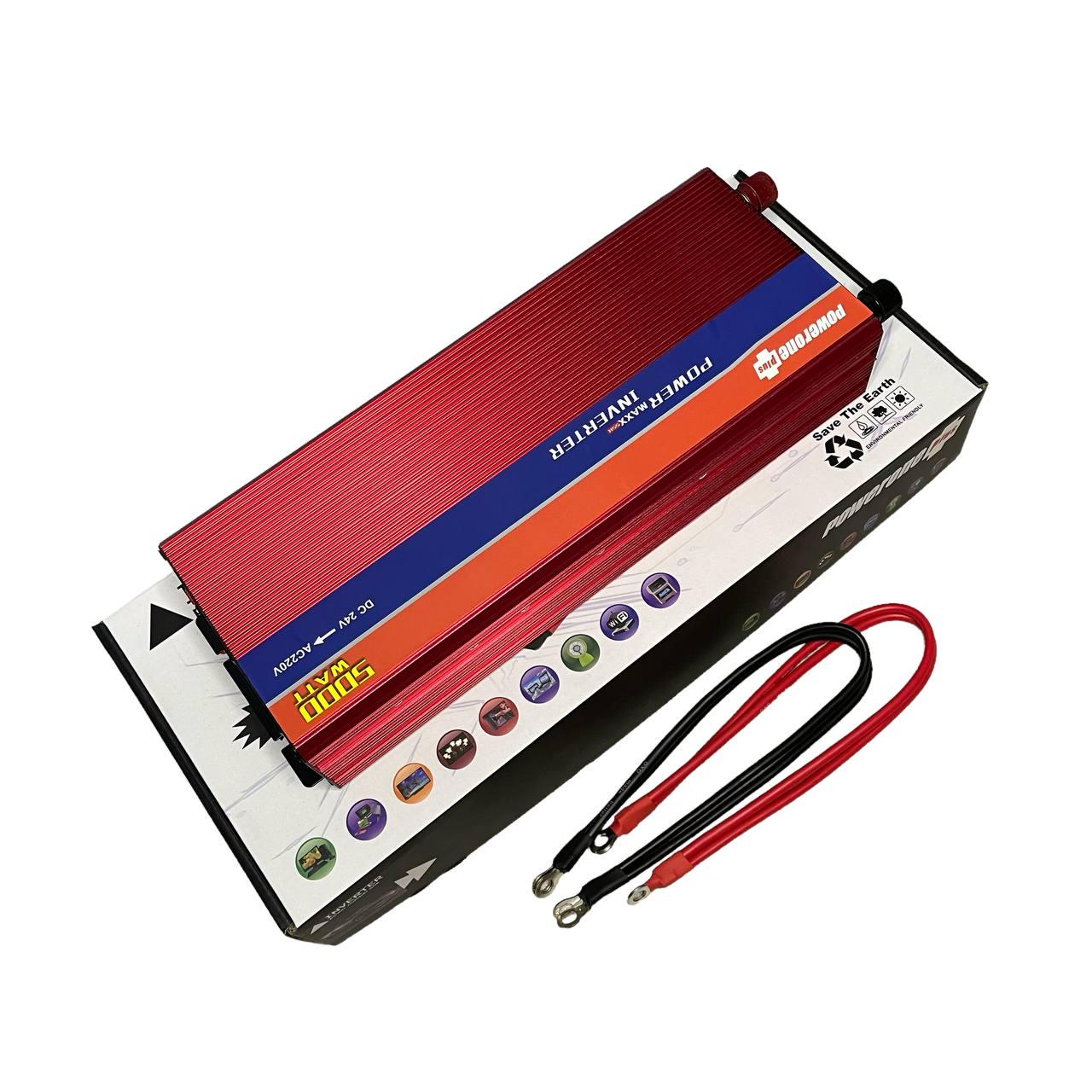 Преобразователь напряжения Powerone Plus 24-220в 5000 Вт с функцией плавного пуска (3434)