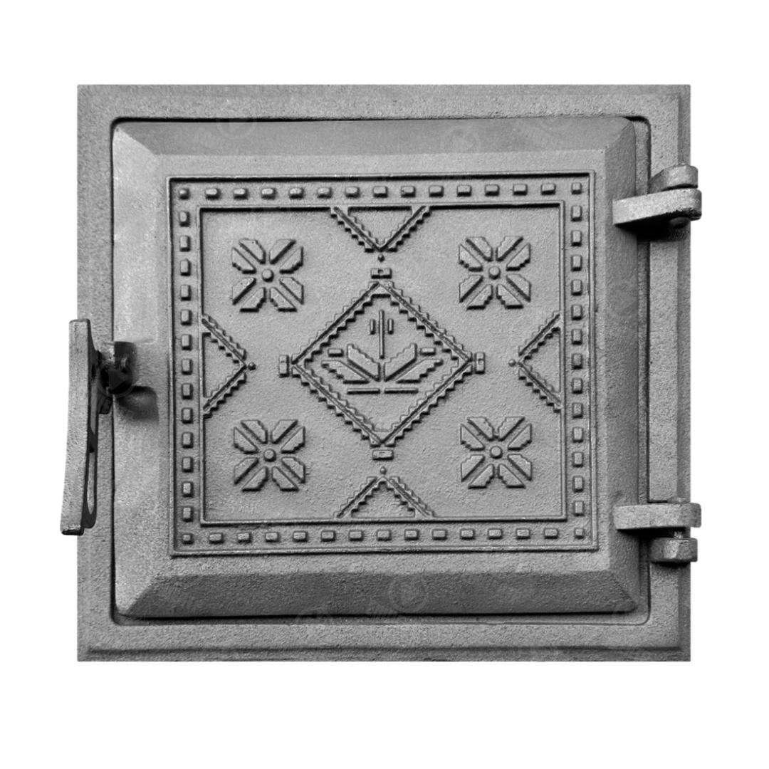 Дверцы чугунные для печи Вышиванка 265х250 мм топочные