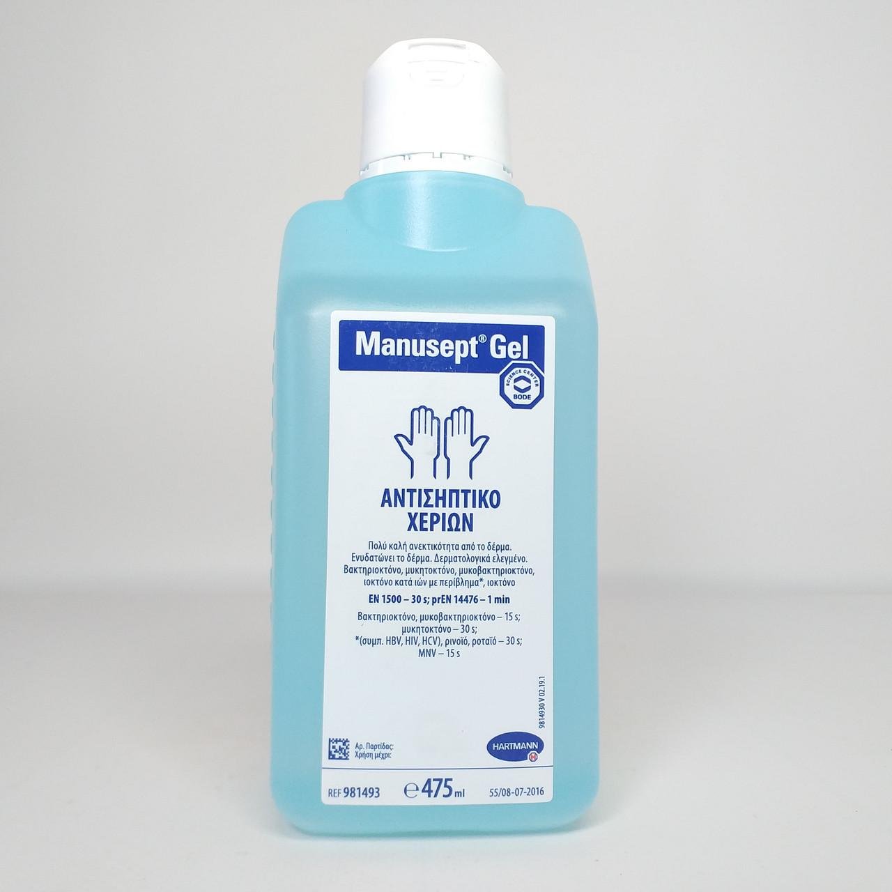 Антисептик для рук Hartmann Manusept Gel 475 мл (X-1951) - фото 3 Антисептик для рук Hartmann Manusept Gel 475 мл (X-1951) - фото 3