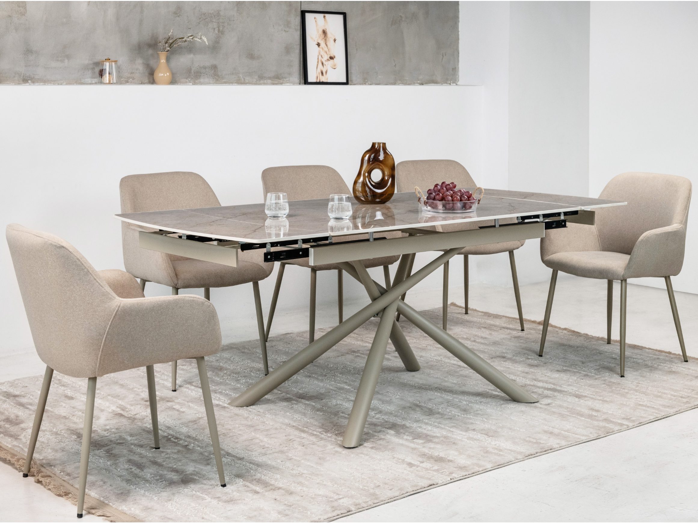 Стол обеденный раздвижной Vetro Mebel Пино 1400-2000x900x760 мм Мистик грей/капучино (TМL-1200-1) - фото 8 Стол обеденный раздвижной Vetro Mebel Пино 1400-2000x900x760 мм Мистик грей/капучино (TМL-1200-1) - фото 8