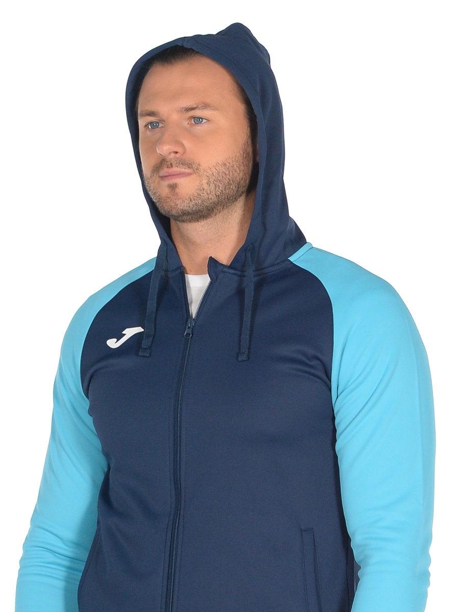 Олимпийка Joma 101967.342 Academy Iv Zip-Up Hoodie L Navy Fluor/Turquoise (8424309452544) - фото 4