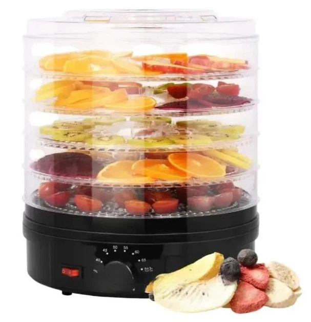Сушилка для овощей и фруктов Rainberg RB-912 800 Вт 5 поддонов Черный (PH00862)