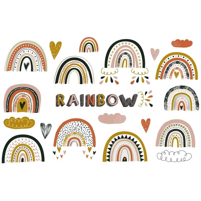 Набір вінілових наліпок Веселки в дитячу кімнату на стіну для хлопчиків і дівчаток 30х80 см Набір вінілових наліпок Веселки в дитячу кімнату на стіну для хлопчиків і дівчаток 30х80 см