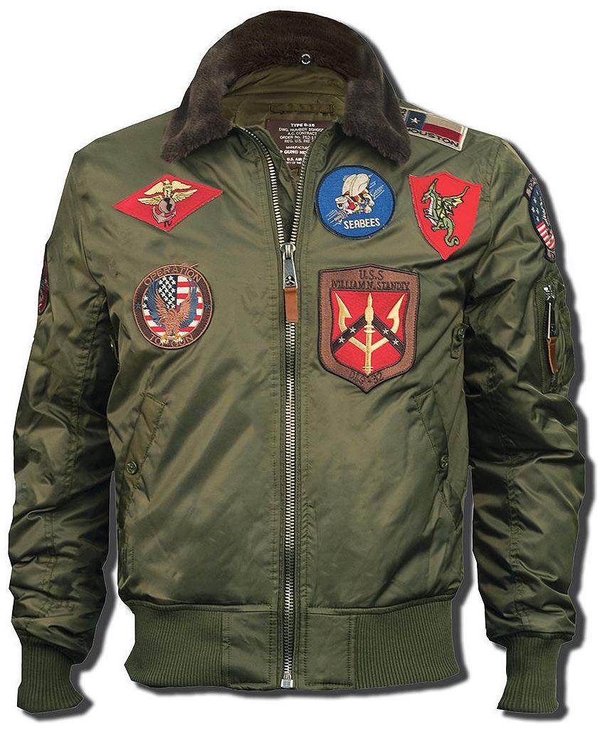 Бомбер Top Gun B-15 with patches 5XL Olive (TGJ1542POl5XL)