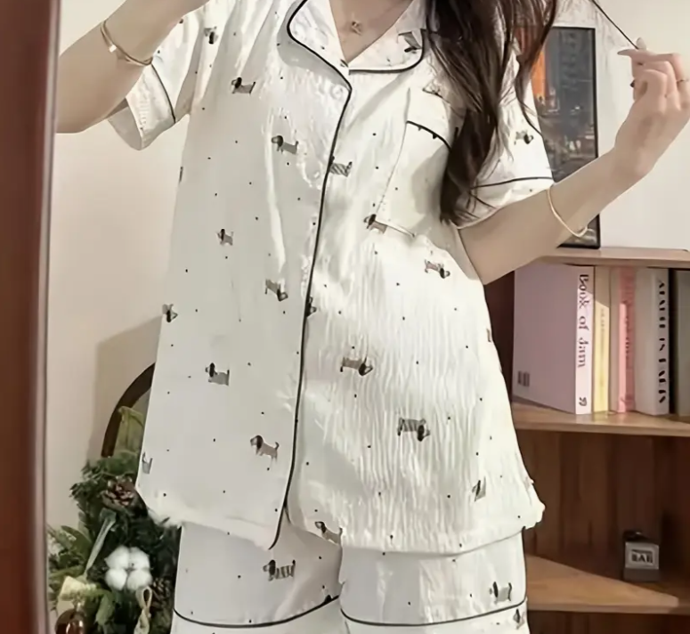 Пижама женская майка/шорты M Молочный (1316/1)