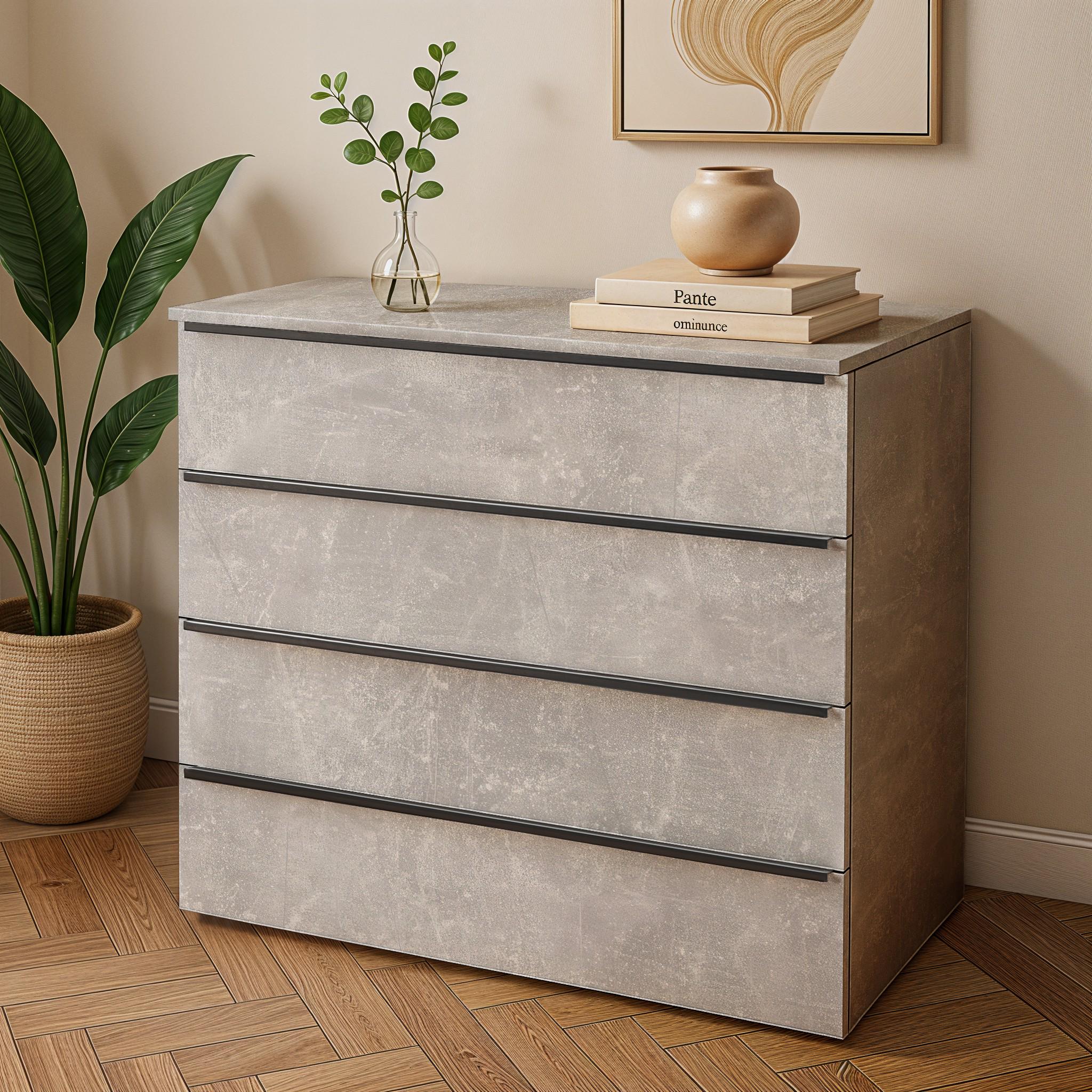 Комод на 4 ящика FTX-4 1000х544х1014 мм Бетон - фото 1 Комод на 4 ящика FTX-4 1000х544х1014 мм Бетон - фото 1