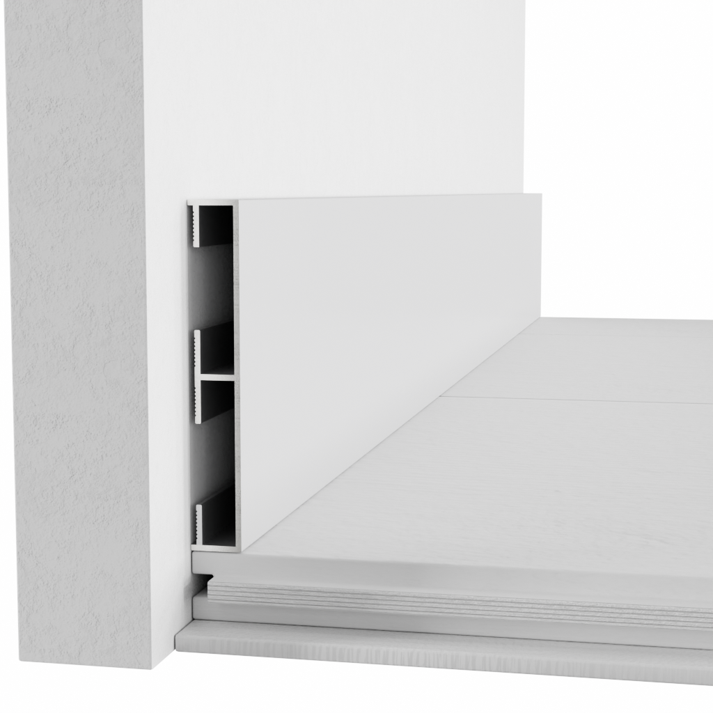 Плинтус прямоугольный алюминиевый AVP-609 60 мм 2600 мм Серебряный (24239752)