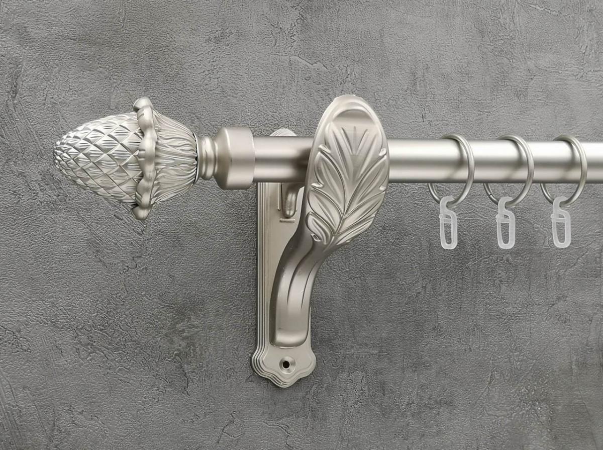 Карниз Quadrum Шишка гладкая штанга одинарный ретро 25 мм 400 см Сатин (272288266)