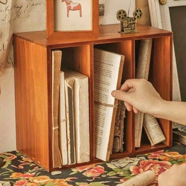 Полка книжная настольная из дерева Алатексия Охра (КПА-010804)