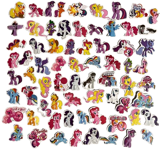 Стикеры виниловые Май Литтл Пони 70 шт. (389)