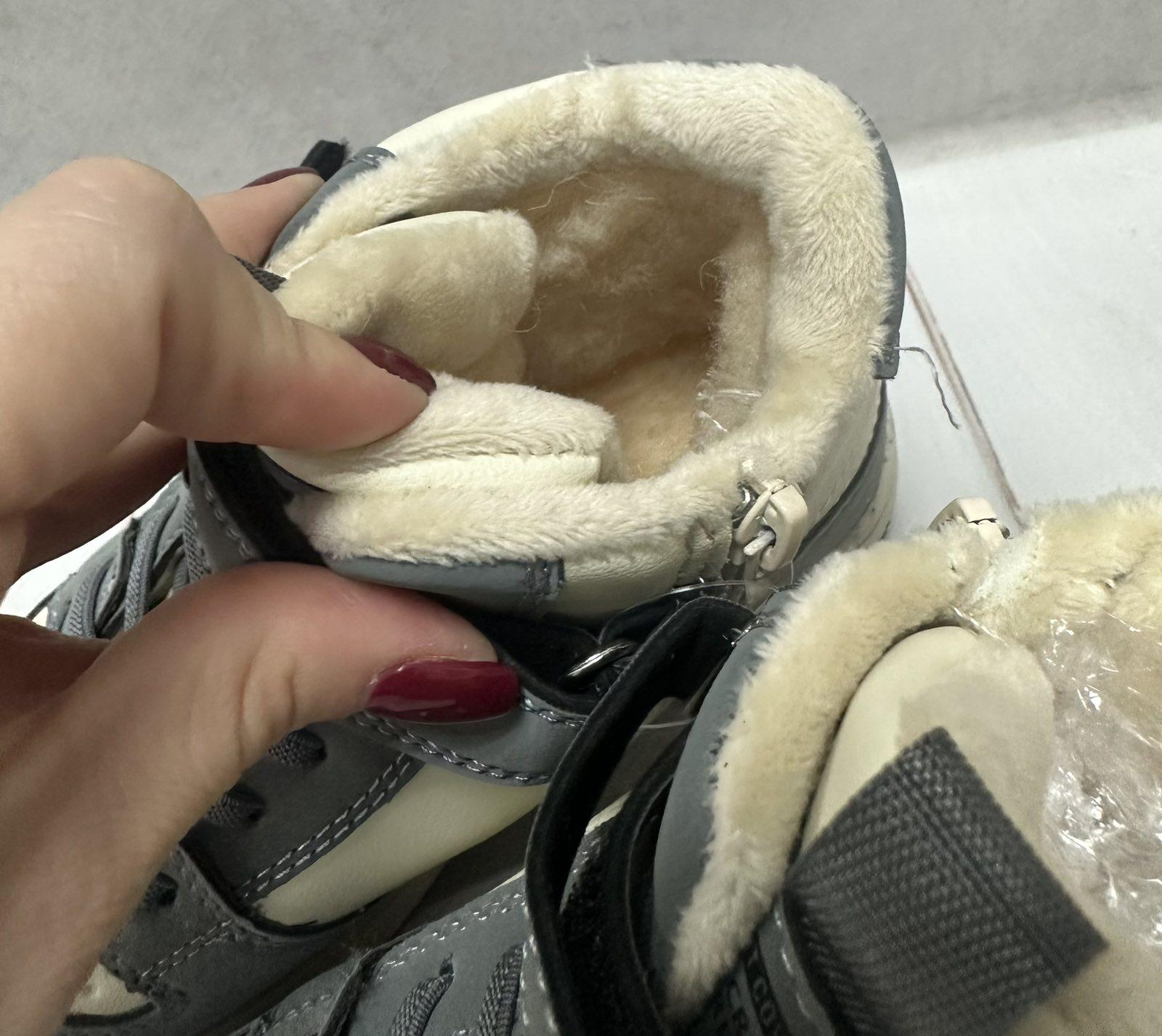 Зимові дитячі кросівки на овчині Bessky р. 34 22 см Сірий - фото 2