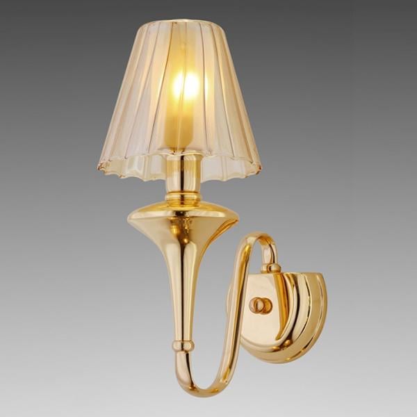 Бра Flora з плафоном з матового скла Золотий (OK029/1)