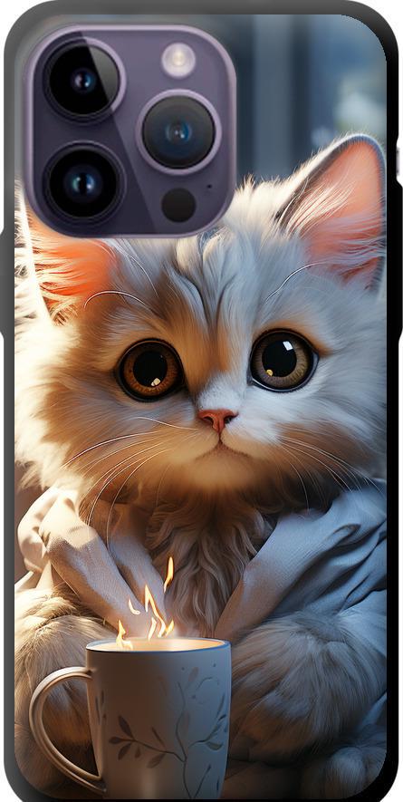 Чехол на iPhone 14 Pro Max White cat (5646b-2667-42517)