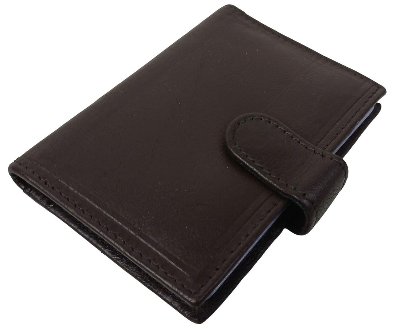 Картхолдер Dugros RFID защита натуральная кожа кнопка Коричневый