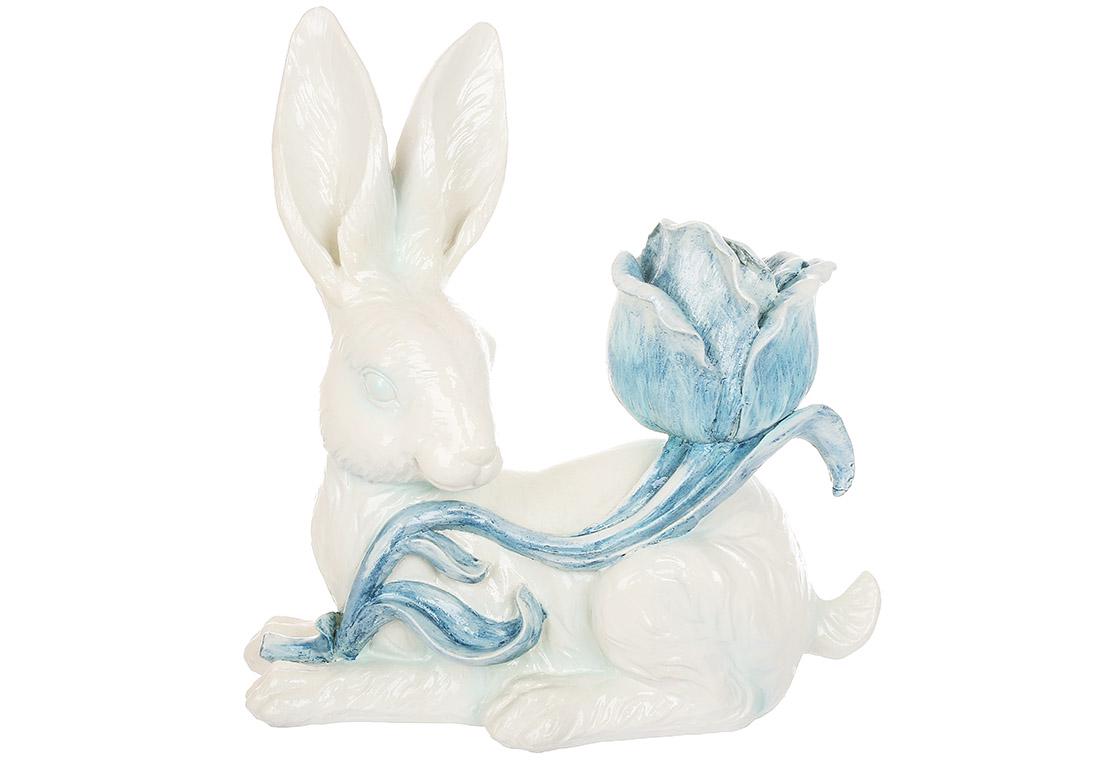 Декоративная фигура Кролик с цветком 23,4x11,9x24,3 см (838-590)