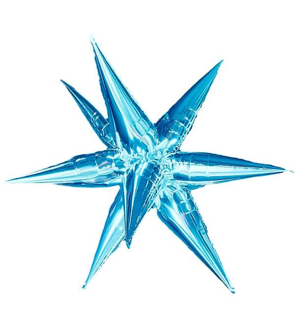 Повітряна куля 3D зірка збірна 65 см Блакитний (356460)