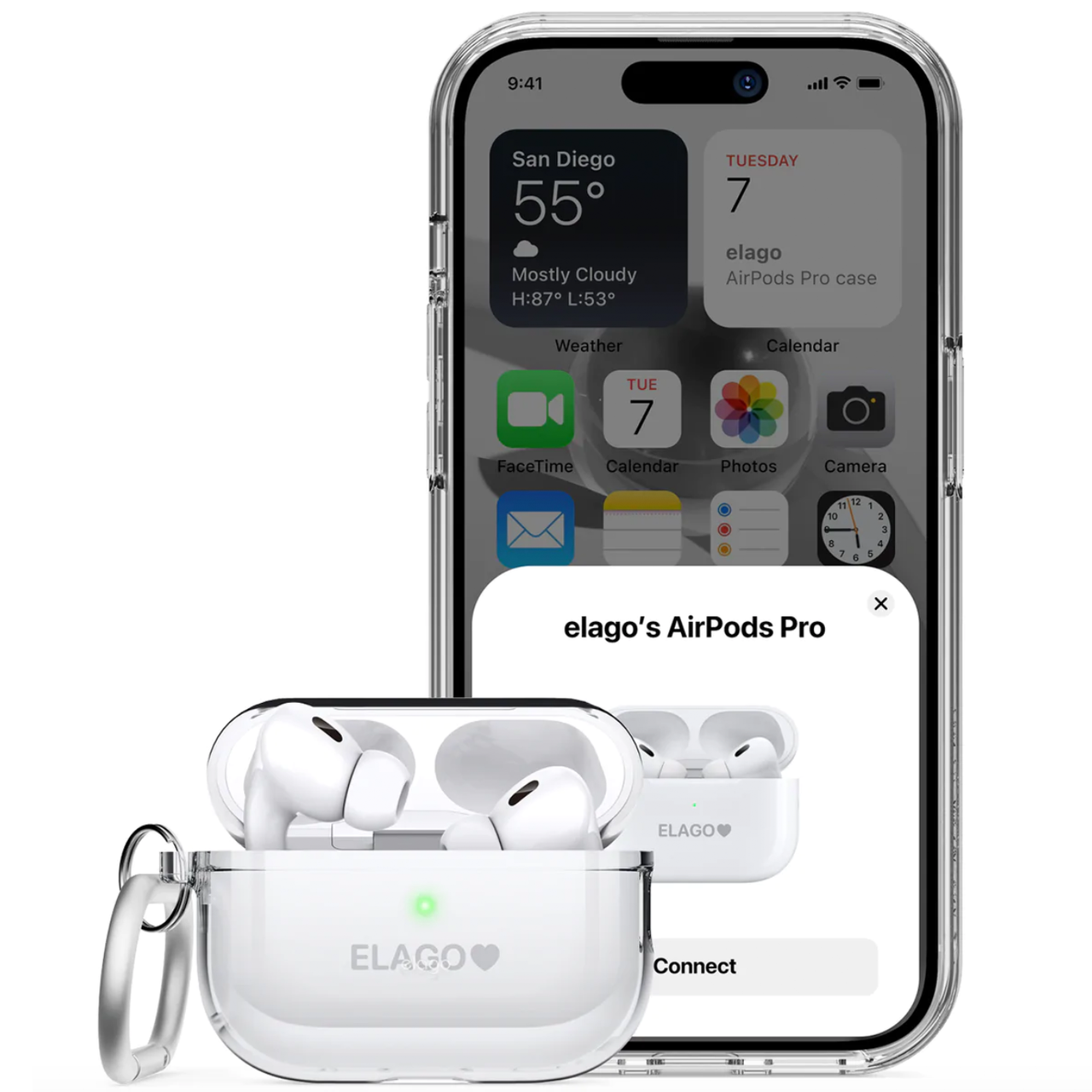 Чехол для наушников с карабином Elago Clear Hang Case for Airpods Pro 2nd Gen, Transparent (EAPP2CL-HANG-CL) - фото 4