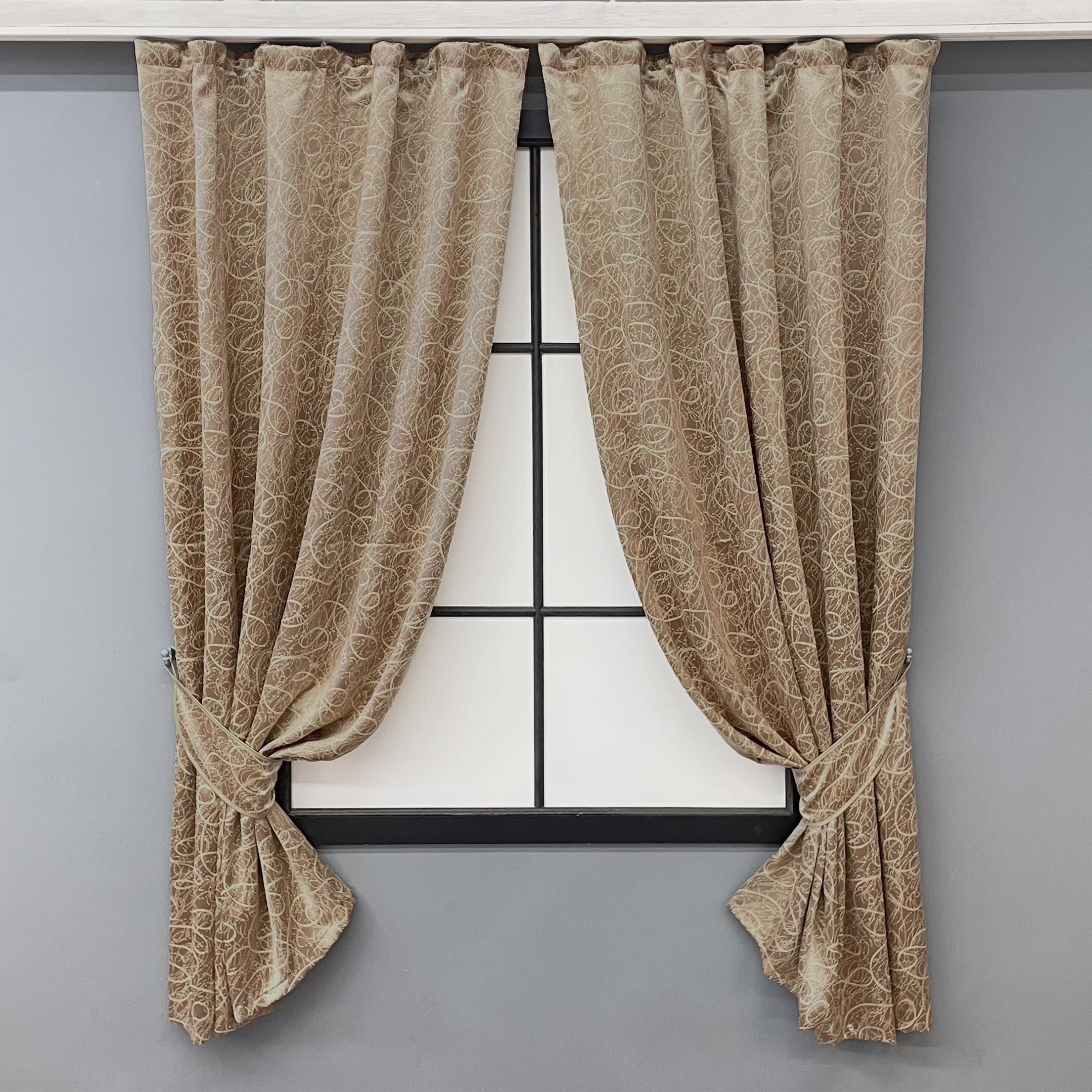 Комплект штор коротких VR-Textil Жаклин № 671ш А 130х170 см 2 шт. Бежевый (35-0315)