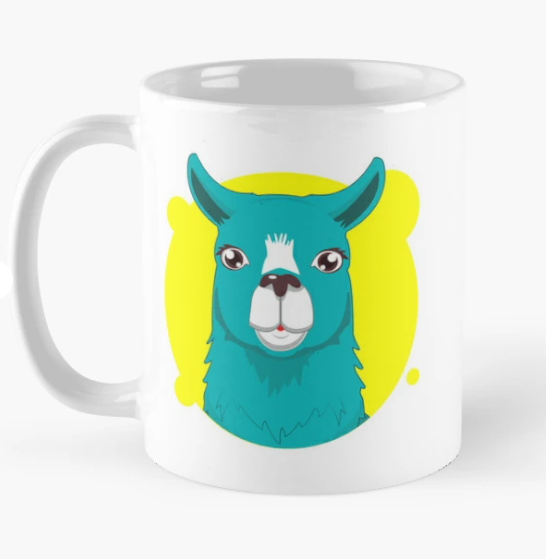 Чашка керамическая с принтом Лама Лапочка 330 мл Белый (ПН251Ч)