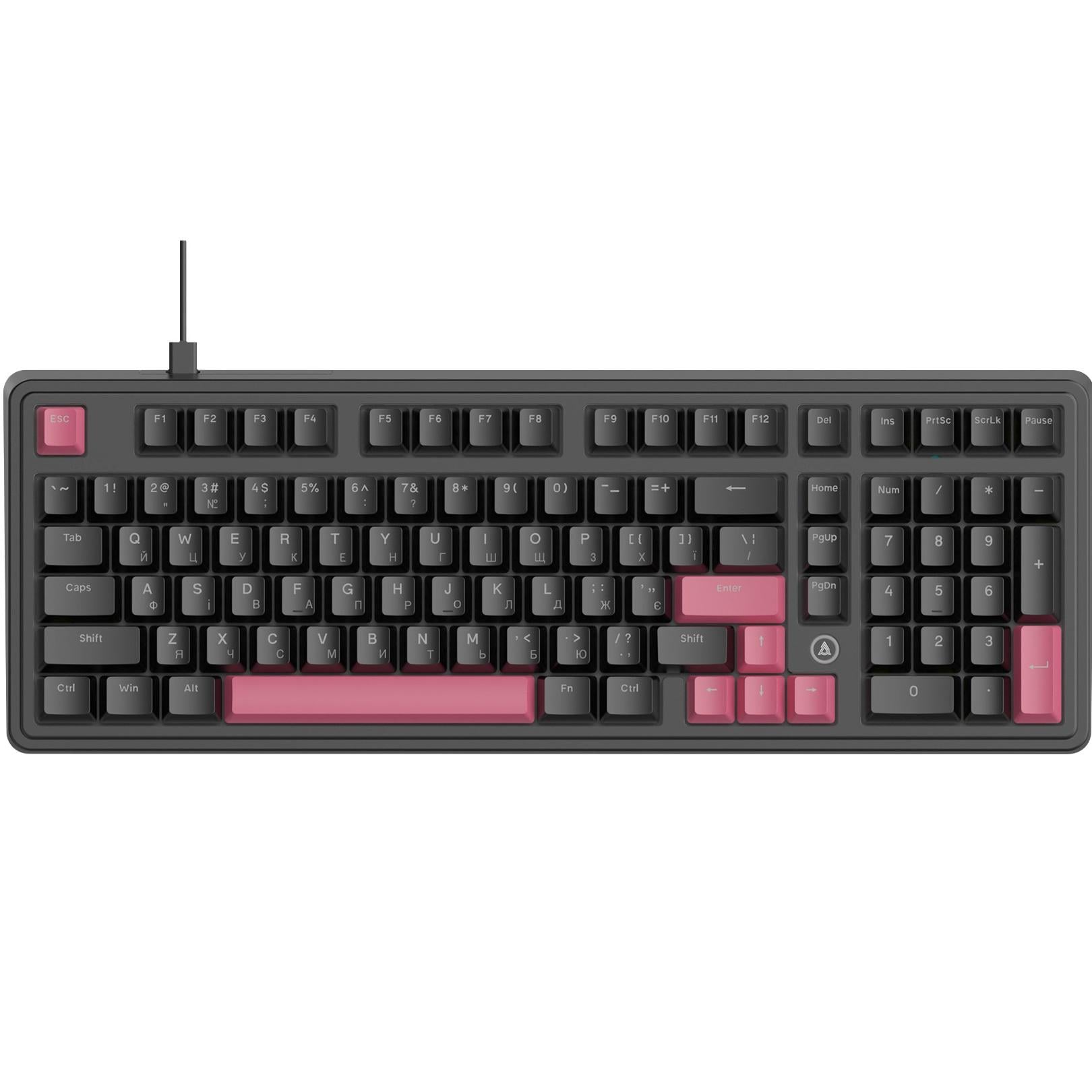 Клавиатура механическая игровая Ajazz AK980 98 клавиш USB-C Red Switch Black/Pink (AK980-R-BR)