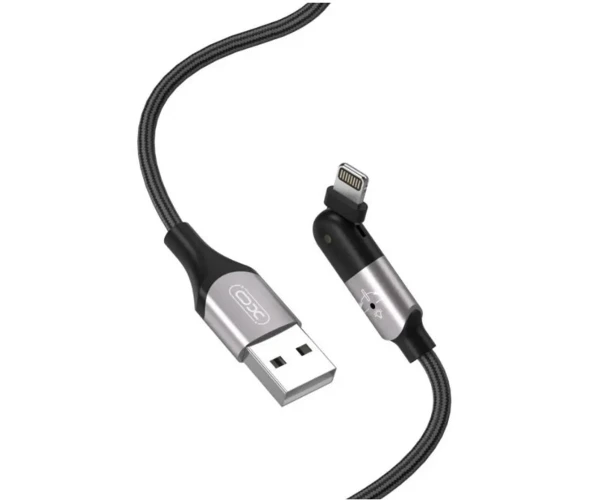 Кабель дата с индикатором зарядки Xo NB176 USB to Lightning 2,4 A 1,2 м Black