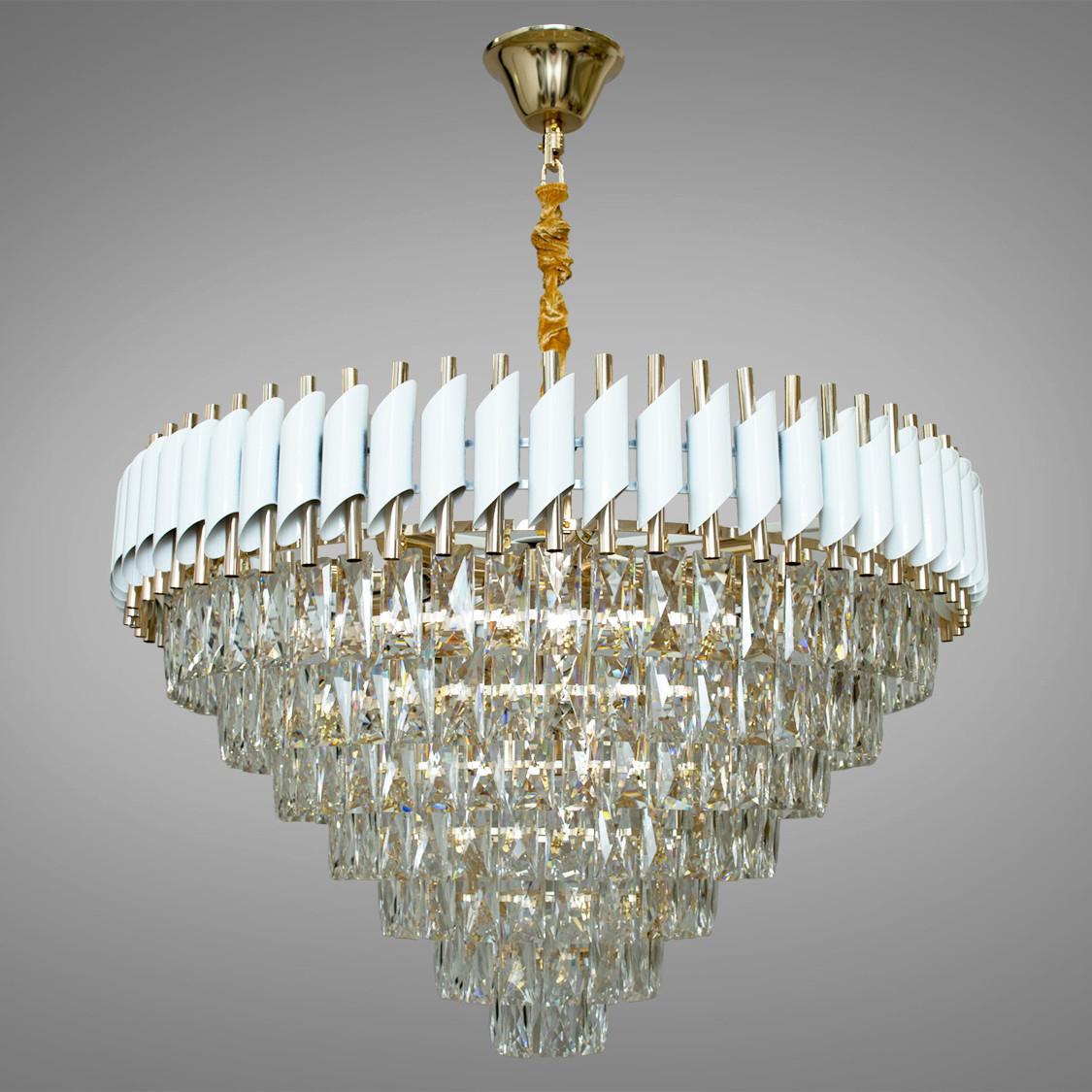 Люстра кришталева Diasha 201202/500WH+S-gold Класична Білий/Золотий