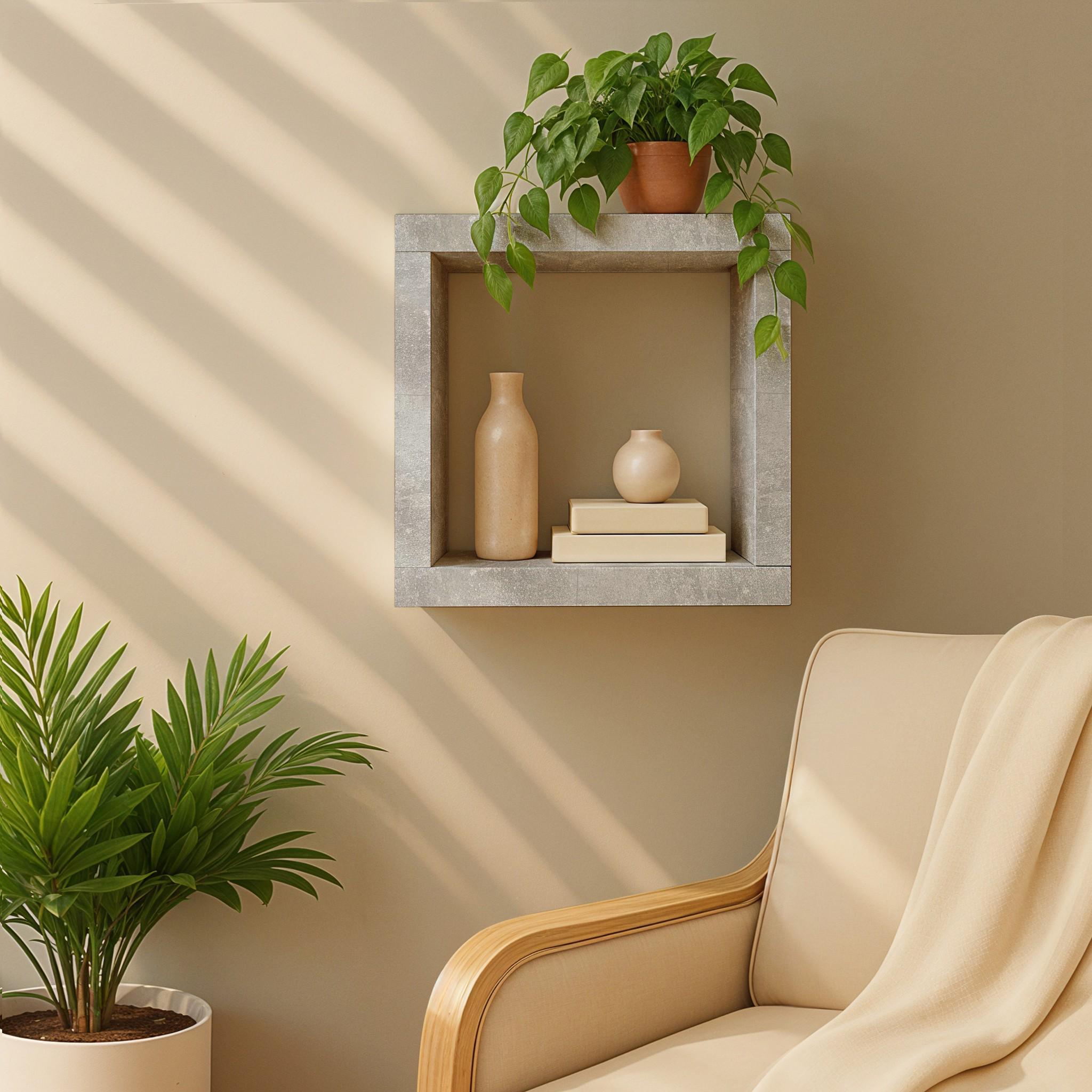 Полка навесная Альфа 350x200x350 мм Бетон