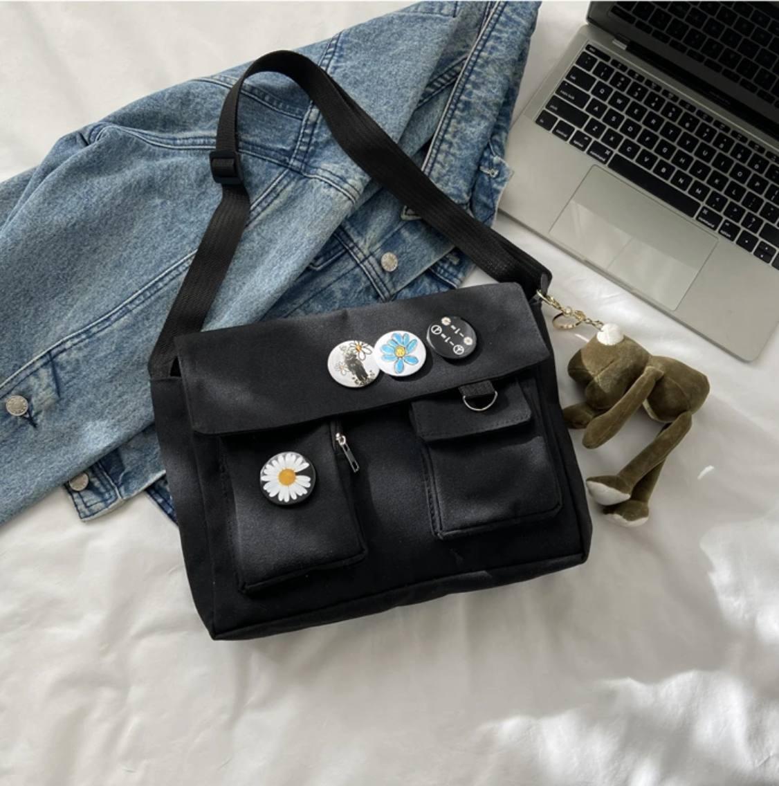 Сумка школьная для девочки с карманами Черный (А434) - фото 5 Сумка школьная для девочки с карманами Черный (А434) - фото 5