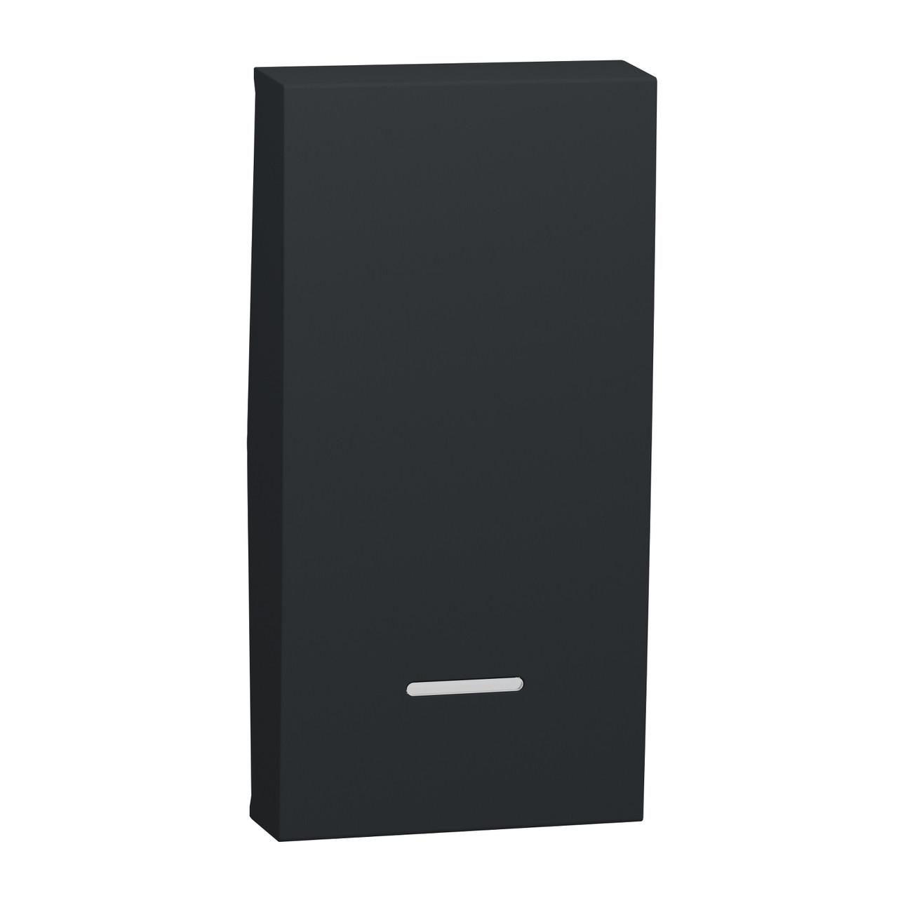 Кнопка для выключателя Unica New Schneider Electric 1 модуль 45х22,5х9 мм ABS-UV Антрацитовый (NU910054N)