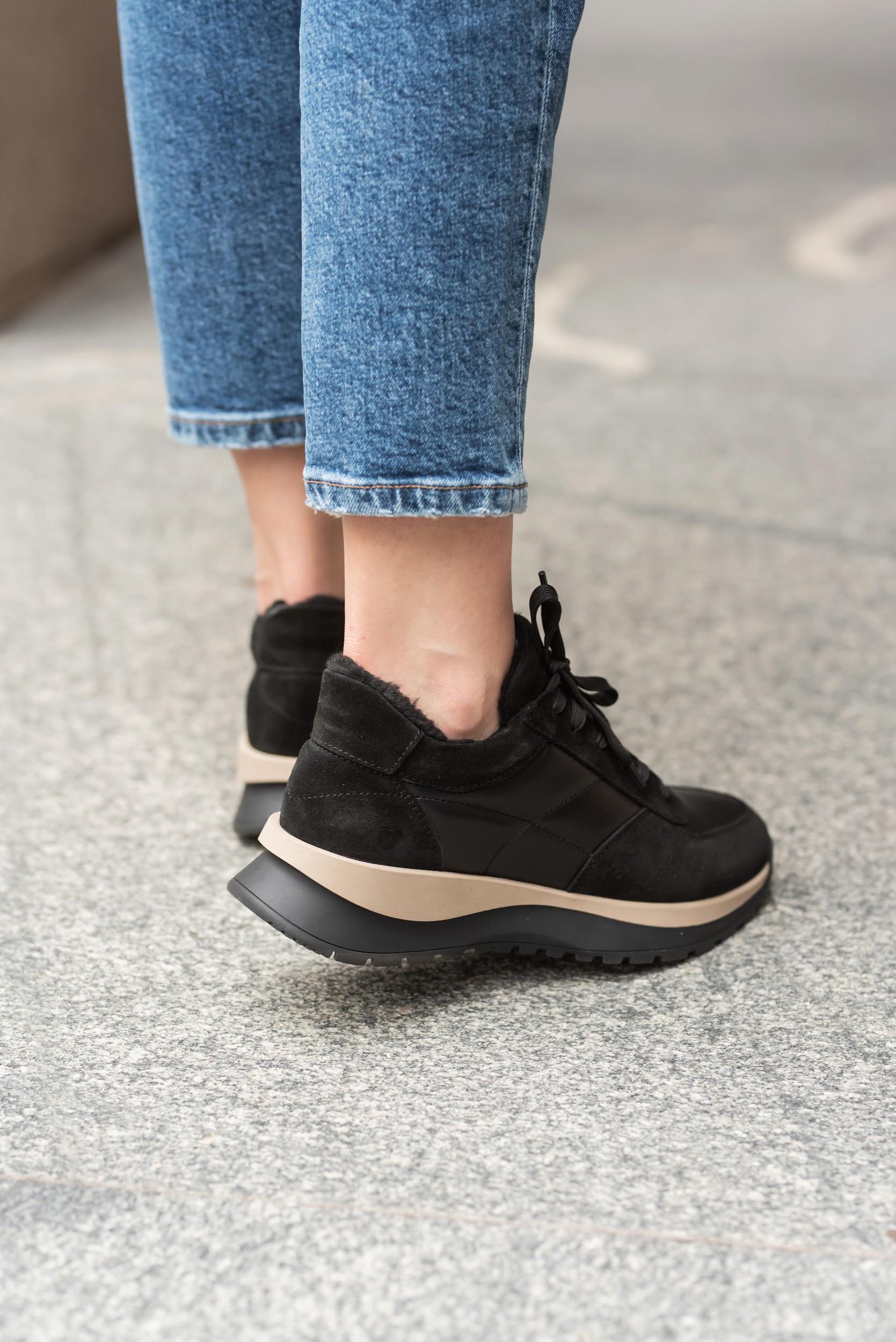 Кроссовки женские кожа и замша на меху р. 40 26 см Черный - фото 2 Кроссовки женские кожа и замша на меху р. 40 26 см Черный - фото 2