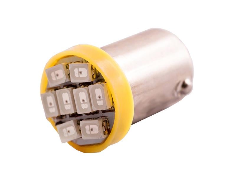 Автомобільна лампа світлодіодна LEDUA BA9S-1206-8 SMD 12V Жовтий (85)