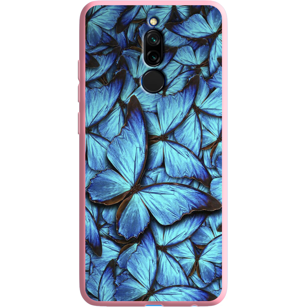 Чохол Boxface Xiaomi Redmi 8 Лазурні Метелики Рожевий силікон (38411-up1550-38676)