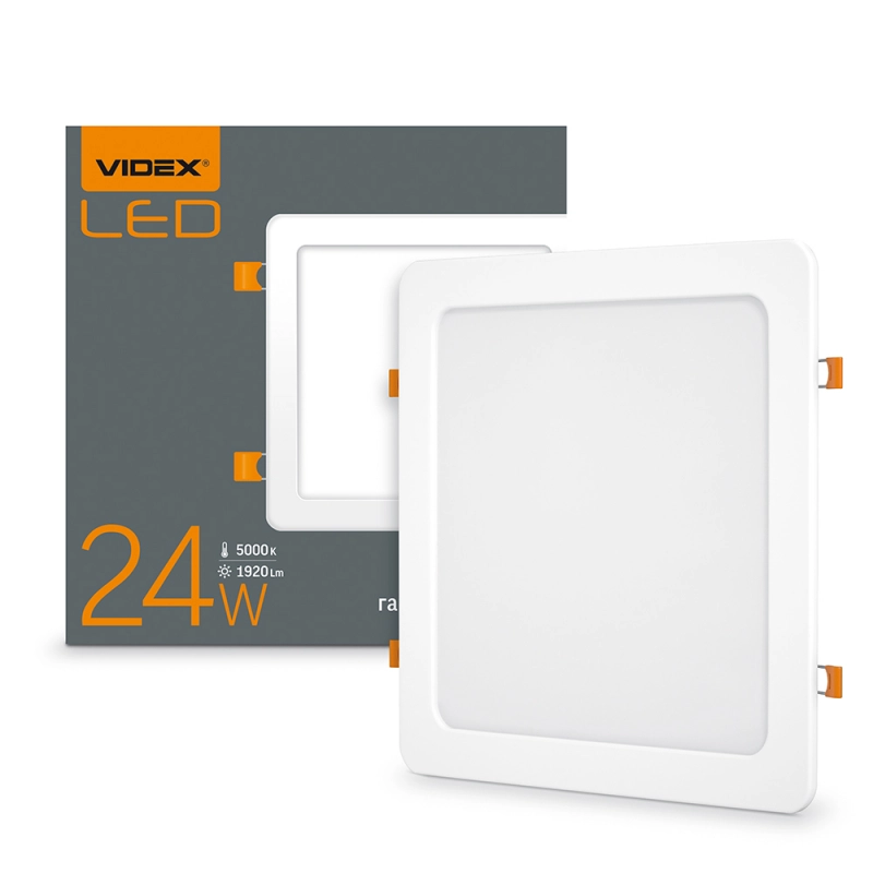Свiтильник LED вбудований квадрат Videx 24W 5000K 220V (000143116)