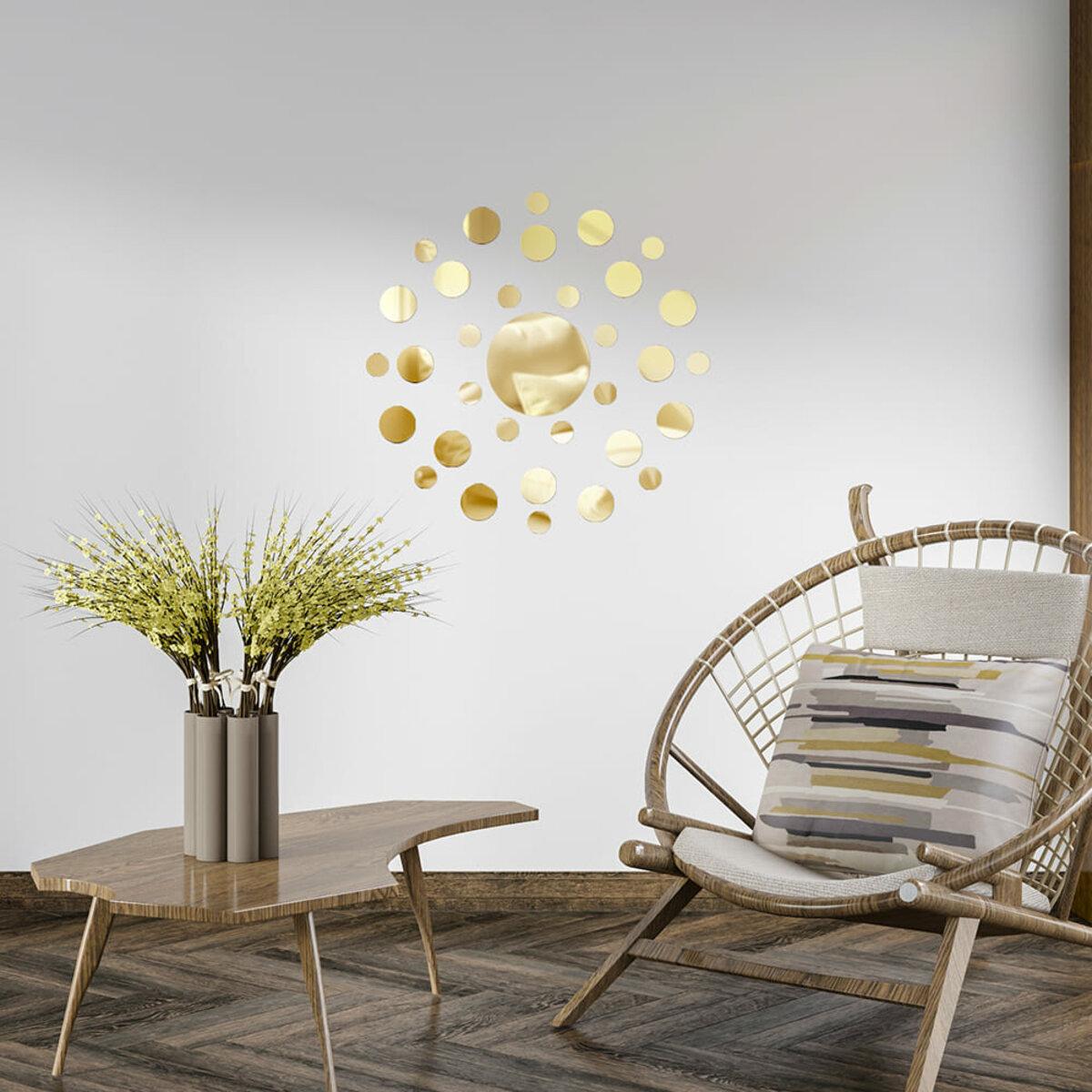 Декор дзеркальний акриловий самоклеючий 33 шт. Золотий (SW-00002499) - фото 6 Декор дзеркальний акриловий самоклеючий 33 шт. Золотий (SW-00002499) - фото 6