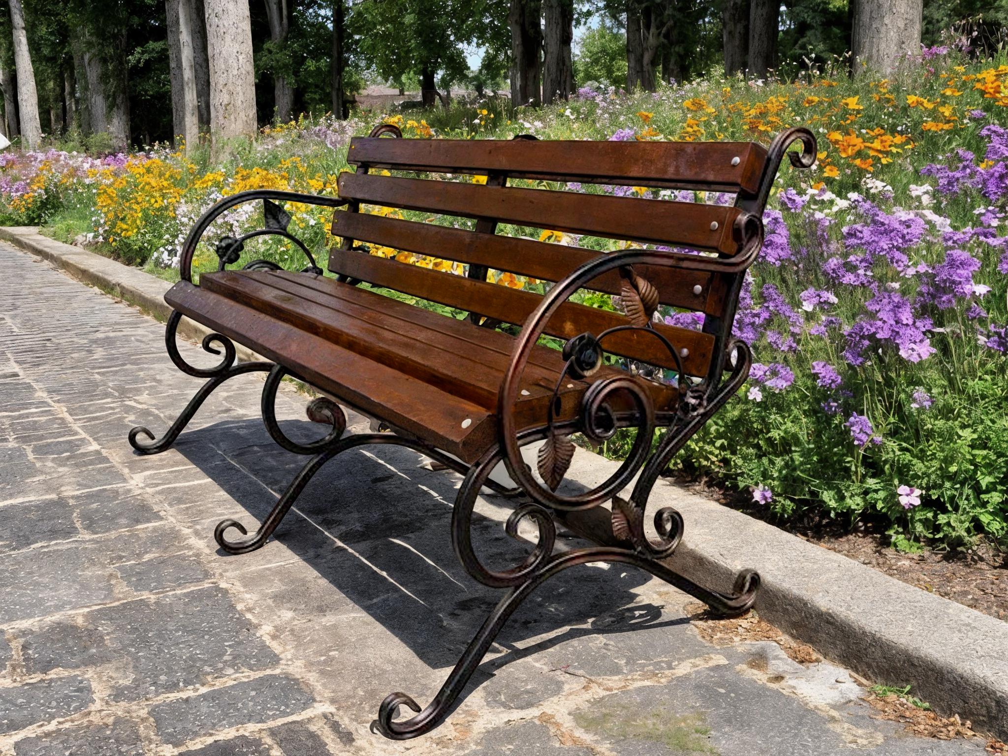 Скамейка садовая кованая Tobi Sho Камелия с подлокотниками 200 см Каштан - фото 1 Скамейка садовая кованая Tobi Sho Камелия с подлокотниками 200 см Каштан - фото 1