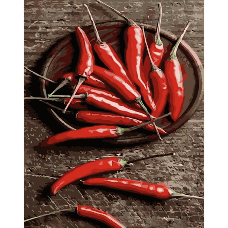 Картина по номерам Strateg Премиум Перец с лаком 40х50 см (DY393)