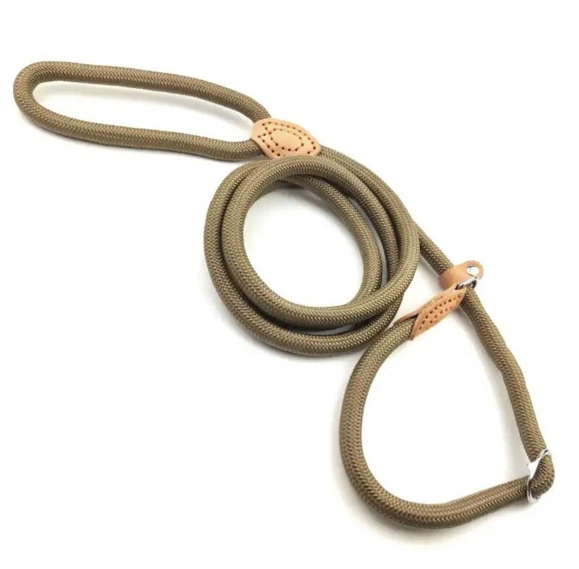 Поводок-удавка для собак и кошек 0,6х150 см Dark Khaki (48398)
