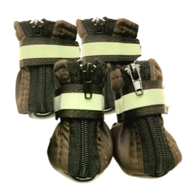 Ботинки для собак на флисе №1,5 5x7x11 см Болотный (00000007630)