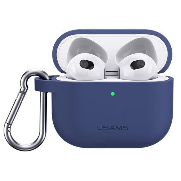 Чехол силиконовый Usams Silicone Protective Cover для AirPods 3 US-BH741 Blue (146a9f2c)