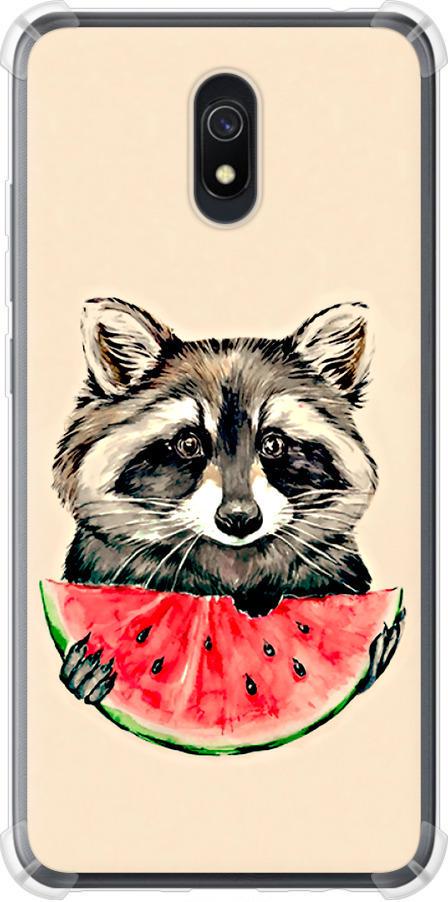 Чехол на Xiaomi Redmi 8A Енотик с арбузом (4605sp-1794-42517)